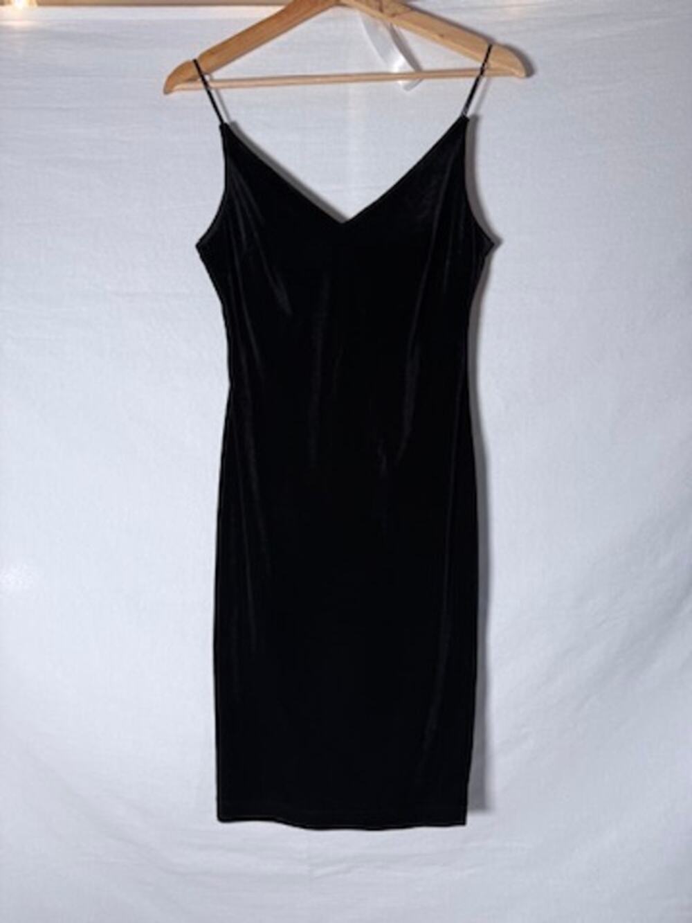 Black Velvety Bodycon Mini Dress Size Medium
